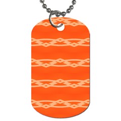 Pattern Orange Dog Tag (two Sides) by HermanTelo