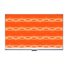 Pattern Orange Business Card Holder