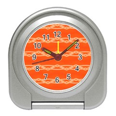 Pattern Orange Travel Alarm Clock