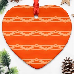 Pattern Orange Heart Ornament (two Sides)