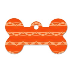 Pattern Orange Dog Tag Bone (one Side)