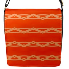 Pattern Orange Flap Closure Messenger Bag (s)