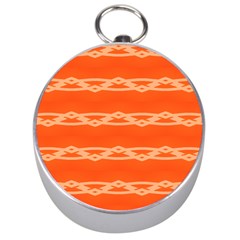 Pattern Orange Silver Compasses