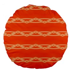 Pattern Orange Large 18  Premium Flano Round Cushions