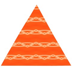 Pattern Orange Wooden Puzzle Triangle