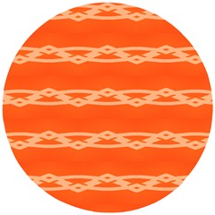 Pattern Orange Wooden Puzzle Round by HermanTelo