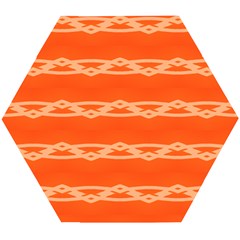 Pattern Orange Wooden Puzzle Hexagon by HermanTelo