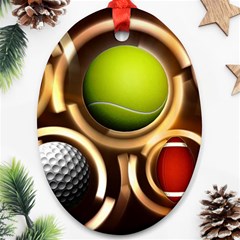 Sport Ball Tennis Golf Football Ornament (oval) by HermanTelo