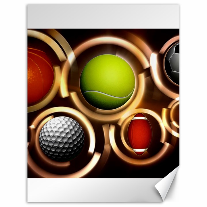 Sport Ball Tennis Golf Football Canvas 18  x 24 