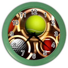 Sport Ball Tennis Golf Football Color Wall Clock