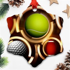 Sport Ball Tennis Golf Football Ornament (snowflake)