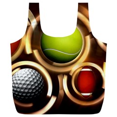 Sport Ball Tennis Golf Football Full Print Recycle Bag (xl)