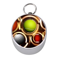 Sport Ball Tennis Golf Football Mini Silver Compasses by HermanTelo