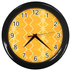 Pattern Yellow Wall Clock (black) by HermanTelo