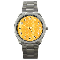 Pattern Yellow Sport Metal Watch by HermanTelo