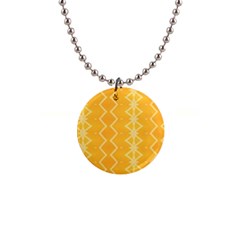 Pattern Yellow 1  Button Necklace