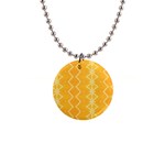 Pattern Yellow 1  Button Necklace Front