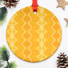 Pattern Yellow Round Ornament (two Sides)