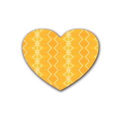 Pattern Yellow Heart Coaster (4 Pack) 