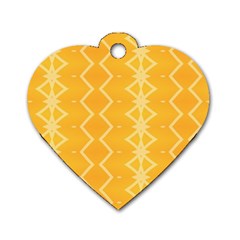 Pattern Yellow Dog Tag Heart (one Side)