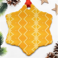 Pattern Yellow Snowflake Ornament (two Sides)