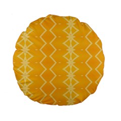 Pattern Yellow Standard 15  Premium Flano Round Cushions