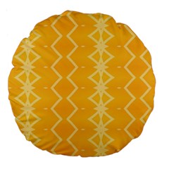 Pattern Yellow Large 18  Premium Flano Round Cushions