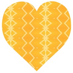 Pattern Yellow Wooden Puzzle Heart