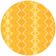 Pattern Yellow Wooden Puzzle Round by HermanTelo