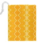 Pattern Yellow Drawstring Pouch (4XL) Back