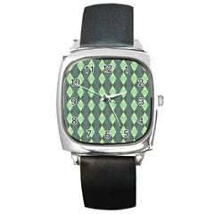 Texture Grey Square Metal Watch