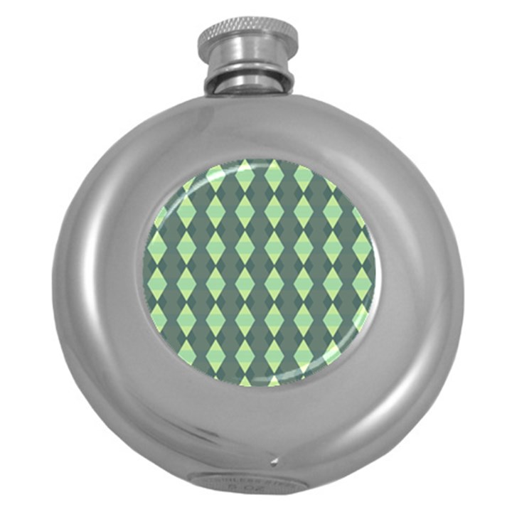 Texture Grey Round Hip Flask (5 oz)