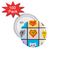 Animals Cute Flat Cute Animals 1 75  Buttons (100 Pack)  by HermanTelo