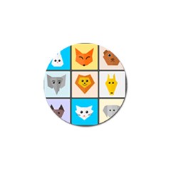 Animals Cute Flat Cute Animals Golf Ball Marker (10 Pack) by HermanTelo