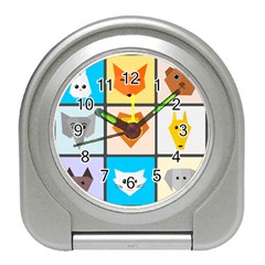 Animals Cute Flat Cute Animals Travel Alarm Clock by HermanTelo