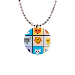 Animals Cute Flat Cute Animals 1  Button Necklace