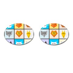 Animals Cute Flat Cute Animals Cufflinks (oval)