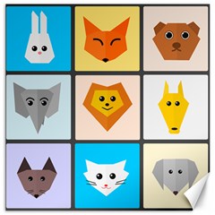 Animals Cute Flat Cute Animals Canvas 16  X 16 