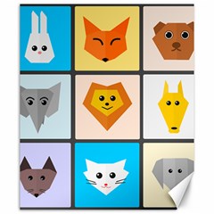 Animals Cute Flat Cute Animals Canvas 20  X 24 