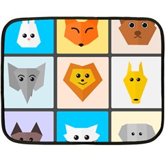 Animals Cute Flat Cute Animals Double Sided Fleece Blanket (mini) 