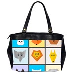 Animals Cute Flat Cute Animals Oversize Office Handbag (2 Sides) Back