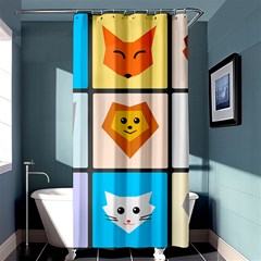 Animals Cute Flat Cute Animals Shower Curtain 36  X 72  (stall)  by HermanTelo