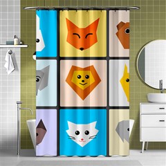 Animals Cute Flat Cute Animals Shower Curtain 48  X 72  (small) 