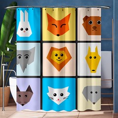 Animals Cute Flat Cute Animals Shower Curtain 60  X 72  (medium) 