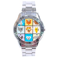 Animals Cute Flat Cute Animals Stainless Steel Analogue Watch