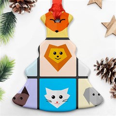 Animals Cute Flat Cute Animals Ornament (christmas Tree) 