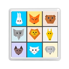 Animals Cute Flat Cute Animals Memory Card Reader (square) by HermanTelo