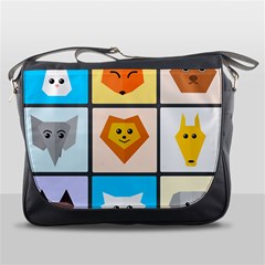 Animals Cute Flat Cute Animals Messenger Bag