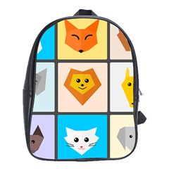 Animals Cute Flat Cute Animals School Bag (xl)