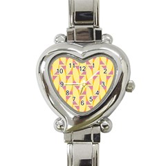 Yellow Pink Heart Italian Charm Watch